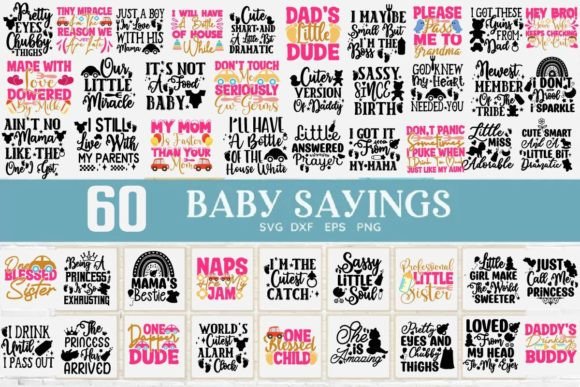 Baby Sayings Bundle: Graphics for T-Shirt Designs