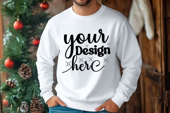Christmas 18000 MenSweatshirt Mockup 103 Graphics for Product Mockups