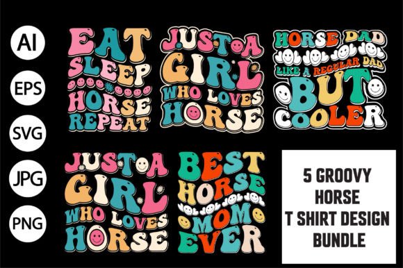 Groovy Horse Graphics for T-Shirt Designs