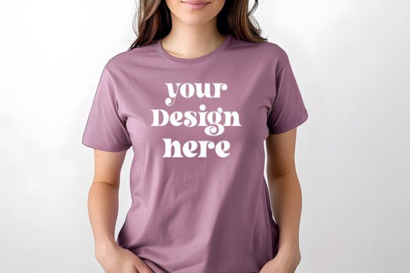 HeatherMauve Bella Canvas 3001 Mockup for Graphics & T-Shirts