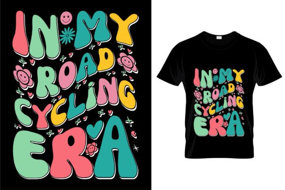 In My Road Cycling Era Retro Wavy Svg for T-Shirt Designs and Graphics