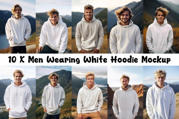 Men's White Hoodie Graphics for Sweatshirts